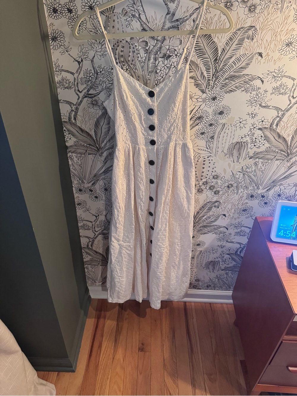 Urban Outfitters White Eyelet Button-Front Midi Sundress